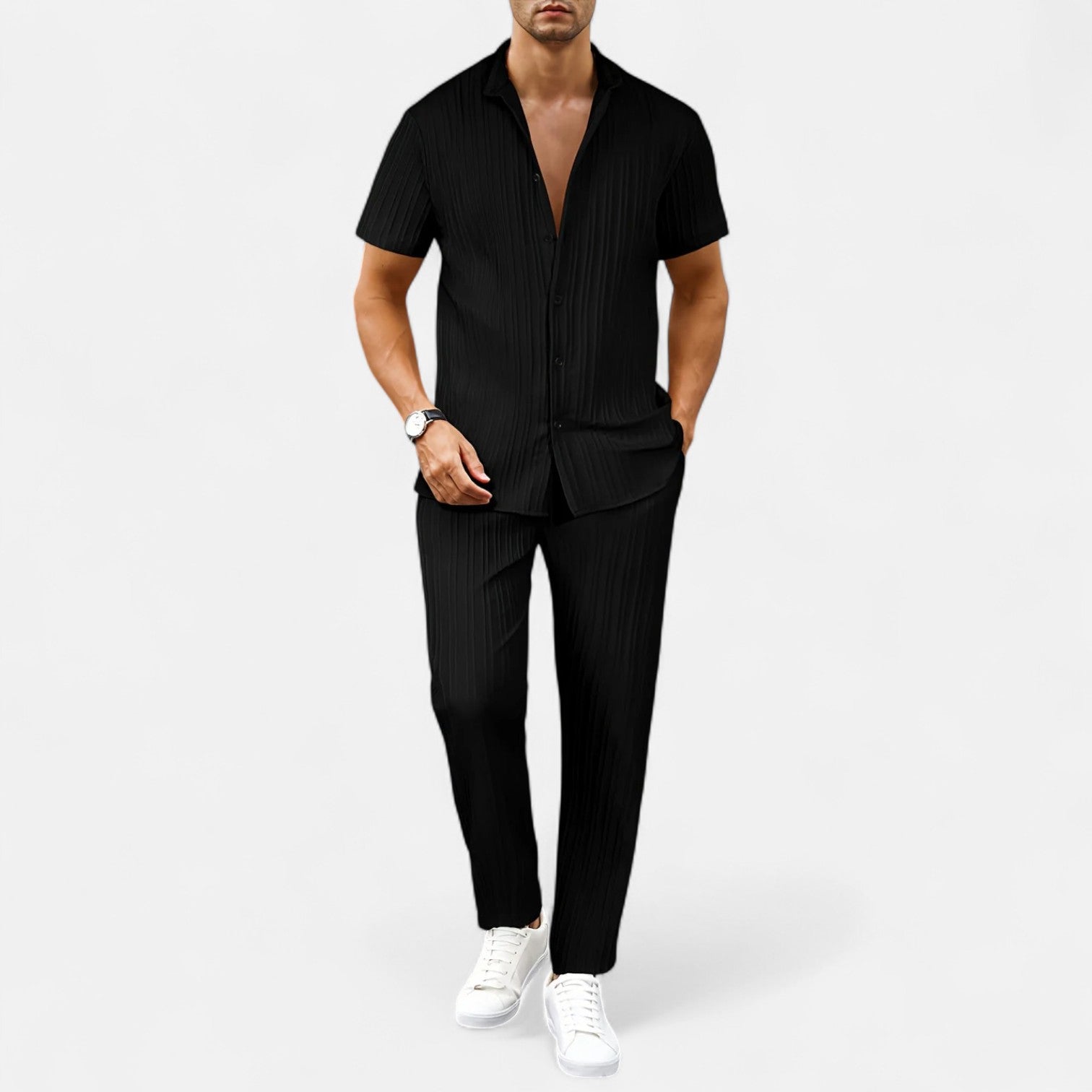 Eliaro Moda | Conjunto de Hombre en Dos Piezas – Coordinación Refinada, Estilo Contemporáneo