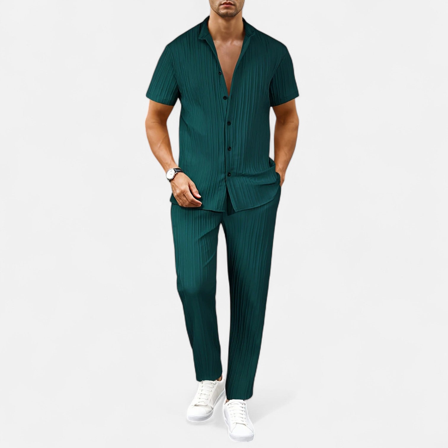 Eliaro Moda | Conjunto de Hombre en Dos Piezas – Coordinación Refinada, Estilo Contemporáneo