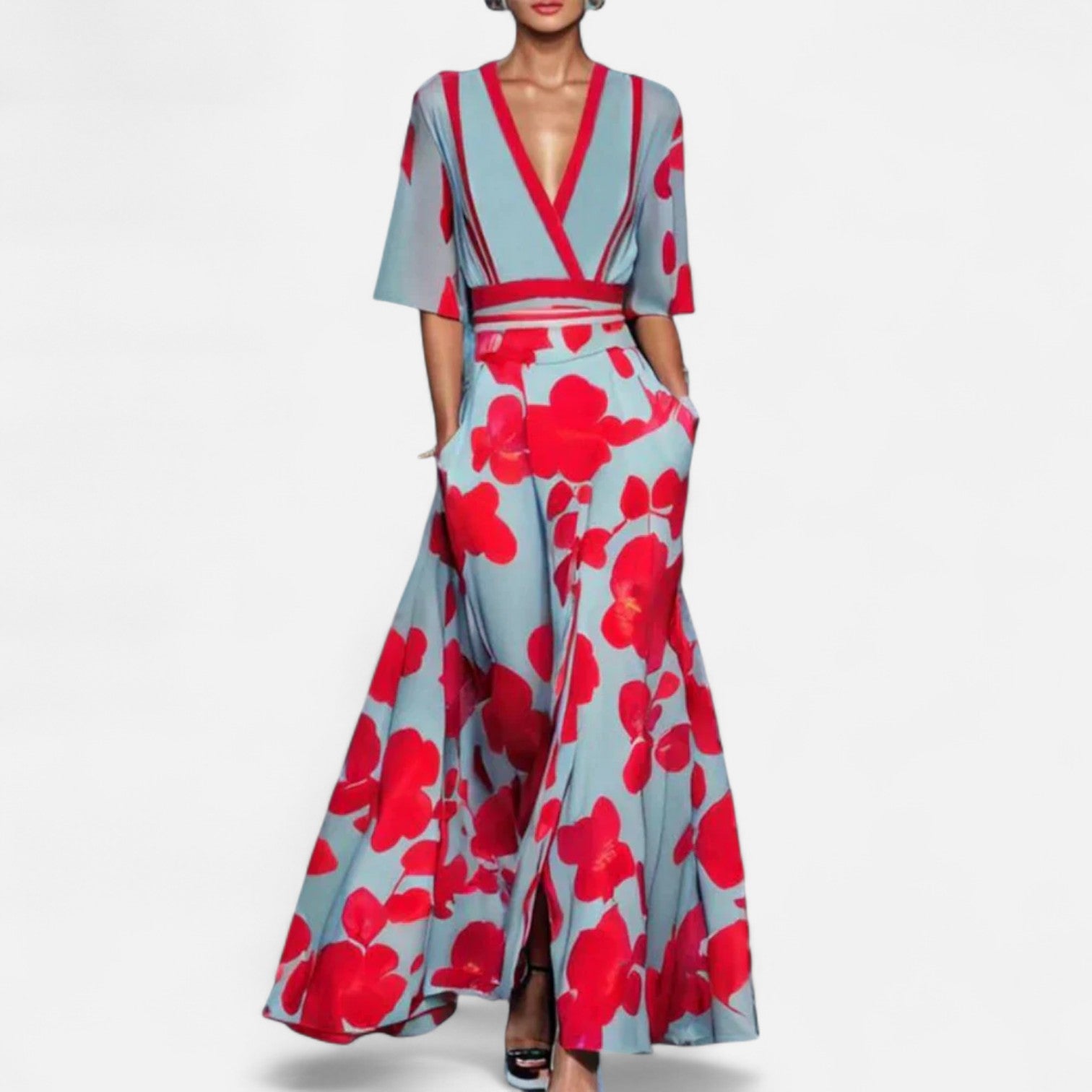 Eliaro Moda | Vestido Largo Floral para Mujer – Elegancia Atemporal, Silueta Fluye